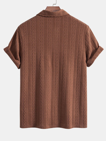 Knitted Geometric Jacquard Polo