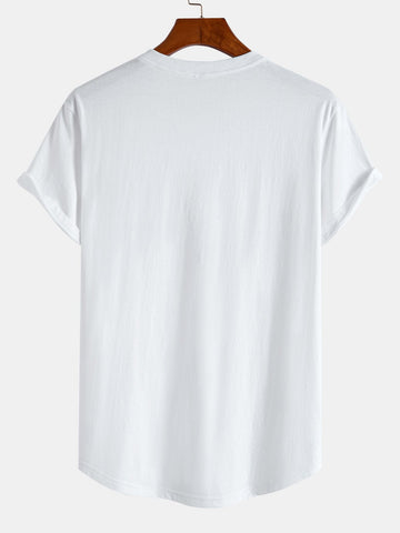 Basic Cotton Arc Hem T-Shirt